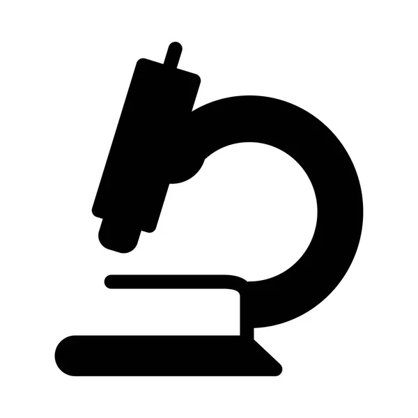 Microscope Glyphe Noir Isolé Sur Fond Blanc — Image vectorielle
