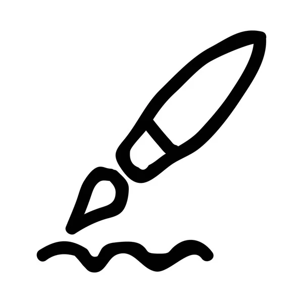 Esquema Negro Cohete Volador Dibujado Mano Aislado Sobre Fondo Blanco — Vector de stock