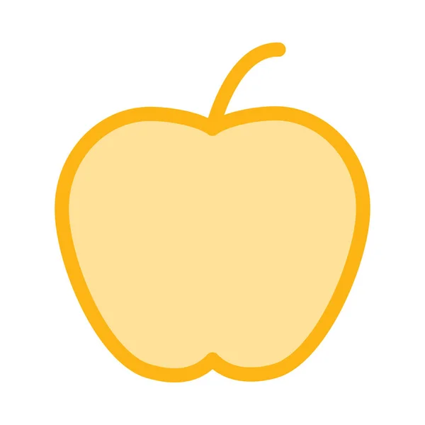 Žluté Jablko Izolované Bílém Pozadí — Stockový vektor
