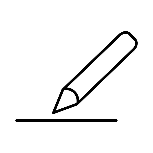 Тонкий Лінійний Олівець Ізольований Білому Тлі — стоковий вектор