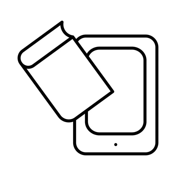 Dünnes Buch Und Tablet Gerät Isoliert Auf Weißem Hintergrund — Stockvektor
