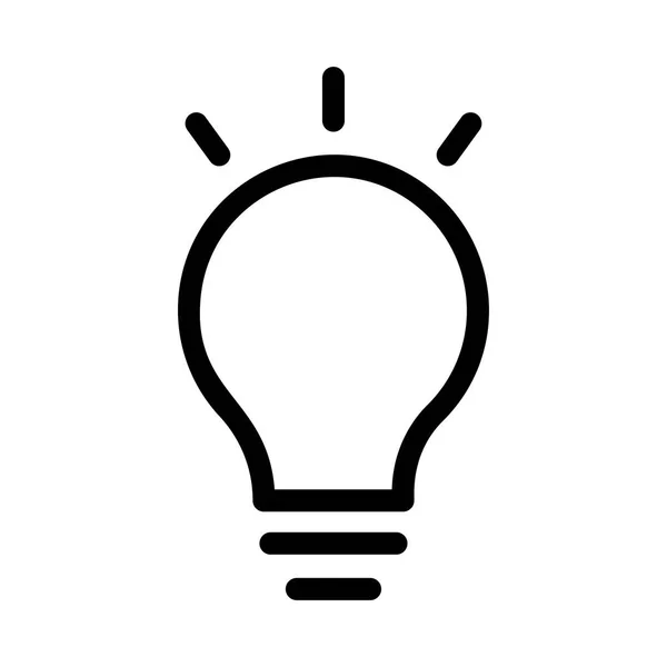 Ampoule Lampe Brillante Contour Noir Isolé Sur Fond Blanc — Image vectorielle