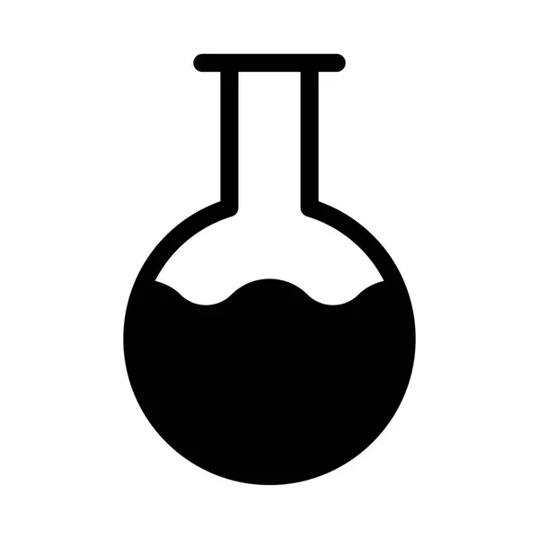 黑色字形圆形烧瓶在白色背景下分离 — 图库矢量图片