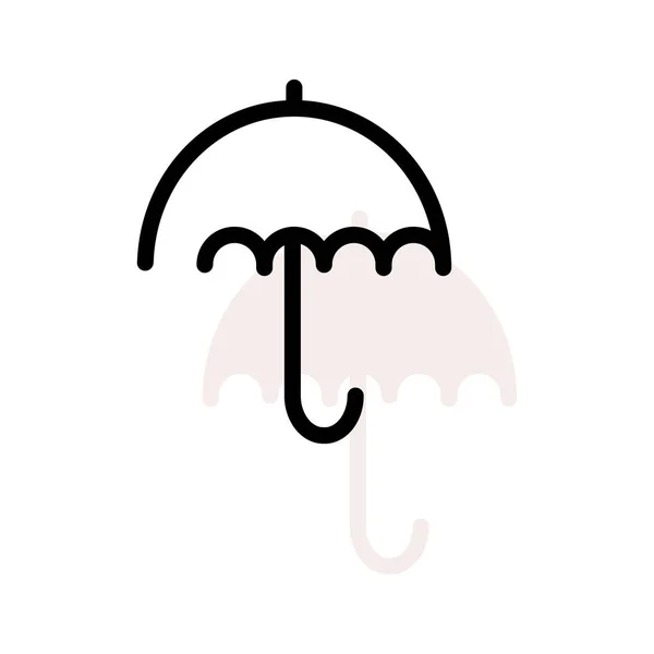 Umbrella White Background Beige Shadow — Stock Vector
