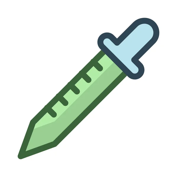 Pipet Vert Bleu Isolé Sur Fond Blanc — Image vectorielle