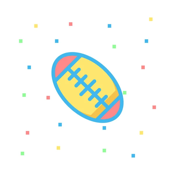 粉红色和黄色橄榄球球在白色背景与五颜六色的点 — 图库矢量图片