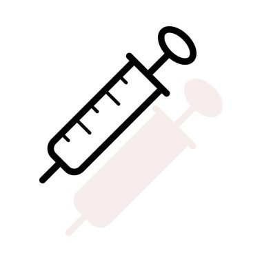 Bej gölge beyaz zemin üzerine şırınga