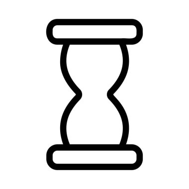 Beyaz arka plan üzerinde izole siyah anahat kum saati