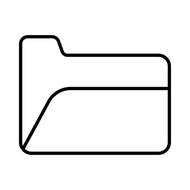 Beyaz arka plan üzerinde izole ince çizgi klasör