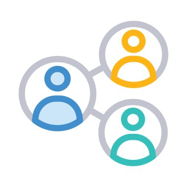 Beyaz arka plan üzerinde izole insanlar simgeleri bağlanma Colourful