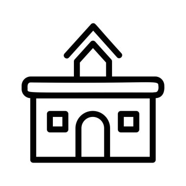 Beyaz arka plan üzerinde izole siyah anahat ev