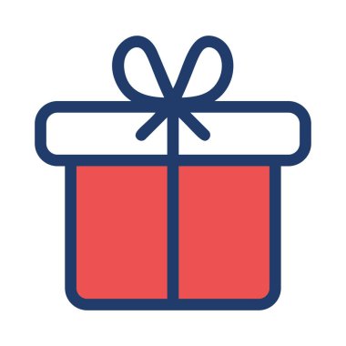 Beyaz arka plan üzerinde izole kırmızı ve beyaz hediye kutusu