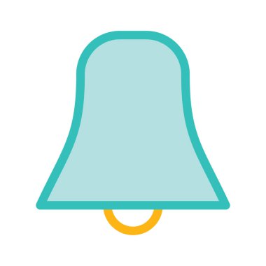 Beyaz arka plan üzerinde izole yeşil ve sarı çan