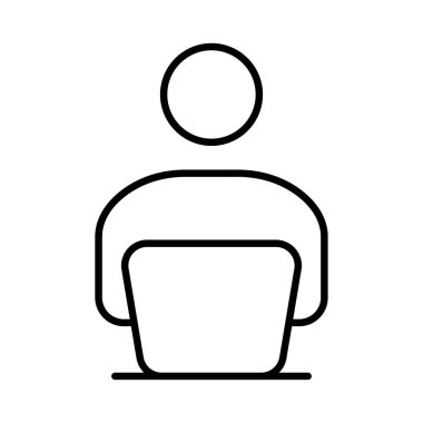 Beyaz arka plan üzerinde izole ince çizgi kişi simgesi