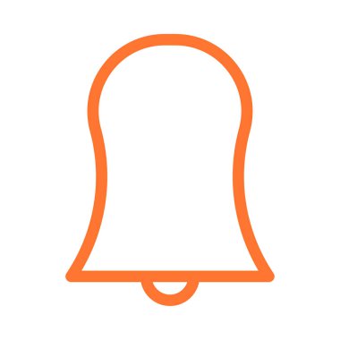 Beyaz arka plan üzerinde izole turuncu anahat çan