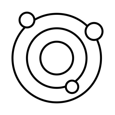 Beyaz arka plan üzerinde izole ince çizgi gezegenler