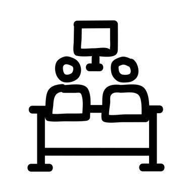 Siyah anahat el çekilmiş insanlar beyaz arka plan üzerinde izole kanepede oturup tv izlerken