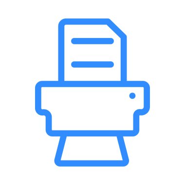 Beyaz arka plan üzerinde izole mavi satır yazıcı