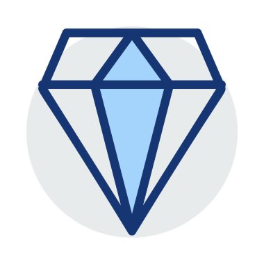 Beyaz arka plan üzerinde izole mavi ve gri renklerde elmas