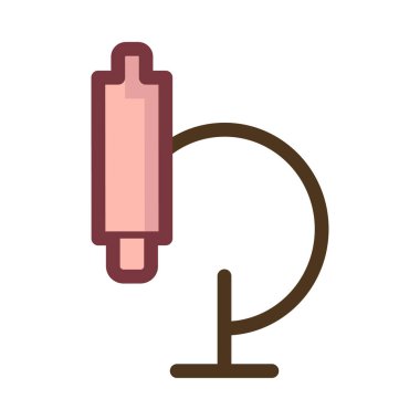 Beyaz arka plan üzerinde izole pembe mikroskop