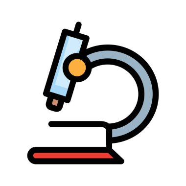 Beyaz arka plan üzerinde izole mavi, turuncu, gri ve kırmızı mikroskop