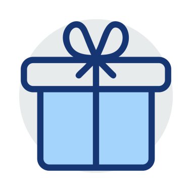 Hediye kutusu beyaz arka plan üzerinde izole mavi ve gri renklerde