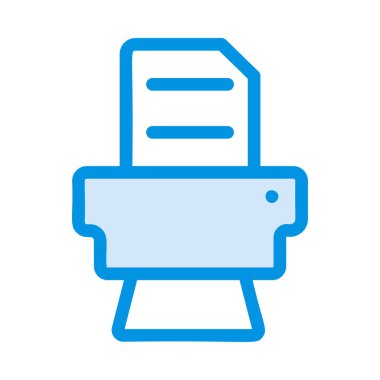 Beyaz arka plan üzerinde izole mavi yazıcı simgesini