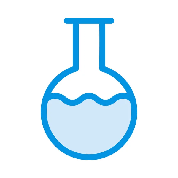 Flacon Rond Avec Liquide Bleu Isolé Sur Fond Blanc — Image vectorielle
