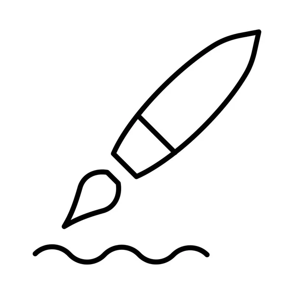 Dunne Lijn Rocket Geïsoleerd Witte Achtergrond — Stockvector