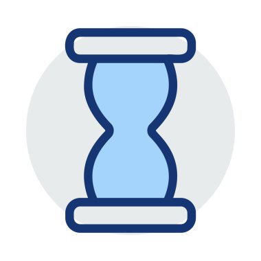 Beyaz arka plan üzerinde izole mavi ve gri renklerde kum saati