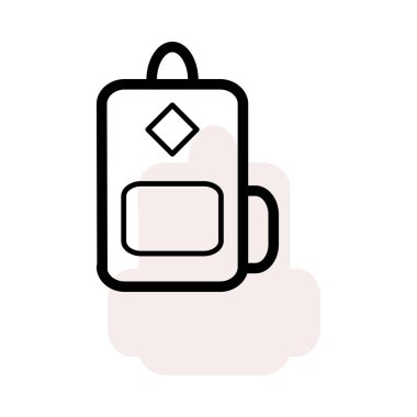 Bej gölge beyaz zemin üzerine sırt çantası