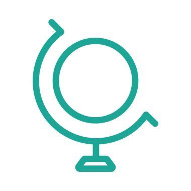 Beyaz arka plan üzerinde izole yeşil hat dünya küre