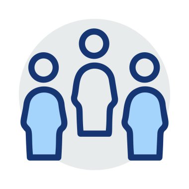 İnsanlar beyaz arka plan üzerinde izole mavi ve gri renklerde