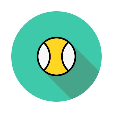 Beyaz arka plan üzerinde izole yeşil daire içinde beyaz ve sarı top