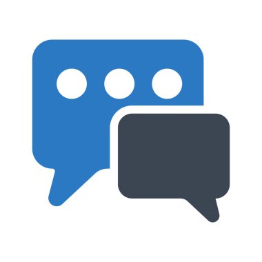 Beyaz arka plan üzerinde izole gri ve mavi konuşma balonları