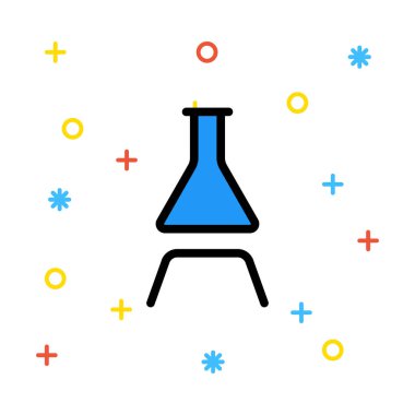 Şişesi üzerinde rengarenk işaretiyle beyaz arka plan üzerinde durmak