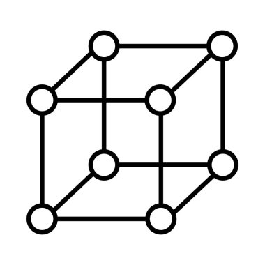 Beyaz arka plan üzerinde izole ince çizgi küp
