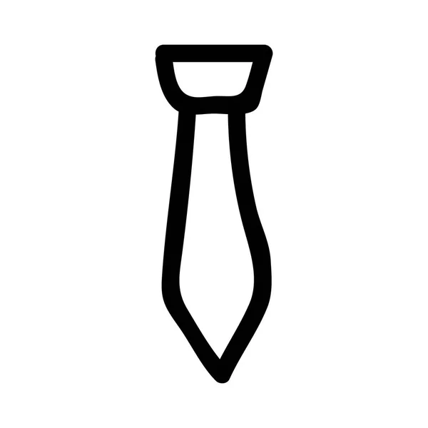 黑色轮廓手绘领带被隔绝在白色背景上 — 图库矢量图片