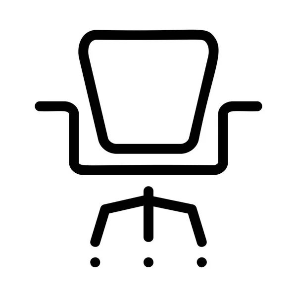 Schwarzer Sessel Mit Umriss Isoliert Auf Weißem Hintergrund — Stockvektor