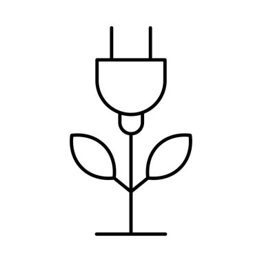 İnce çizgi Eko fiş ağaç beyaz arka plan üzerinde izole