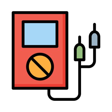 Beyaz arka plan üzerinde izole kırmızı gerilim ölçer