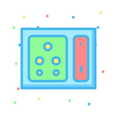 Renkli noktalar beyaz zemin üzerine bölümleri ile parlak soket 