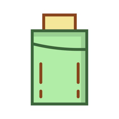 Beyaz arka plan üzerinde izole yeşil ve sarı pil