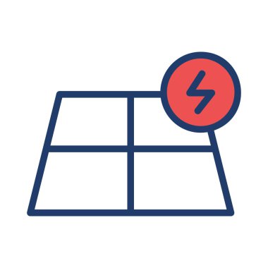 Güneş pili ile beyaz arka plan üzerinde izole kırmızı birden parlamak