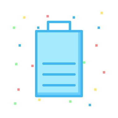 Renkli noktalar ile beyaz arka plan üzerinde basit mavi pil