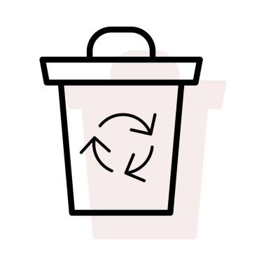 Geri dönüşüm kutusu bej gölge beyaz zemin üzerine izole