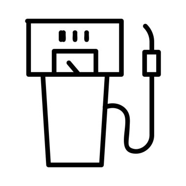 Siyah anahat benzinlik beyaz arka plan üzerinde izole