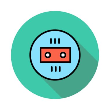 Beyaz arka plan üzerinde daire mavi ve kırmızı yuvaya