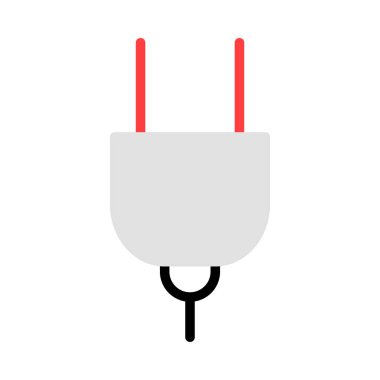 Beyaz arka plan üzerinde izole gri, kırmızı ve siyah renklerde basit tak