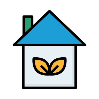 Beyaz arka plan üzerinde izole renkli Eko ev